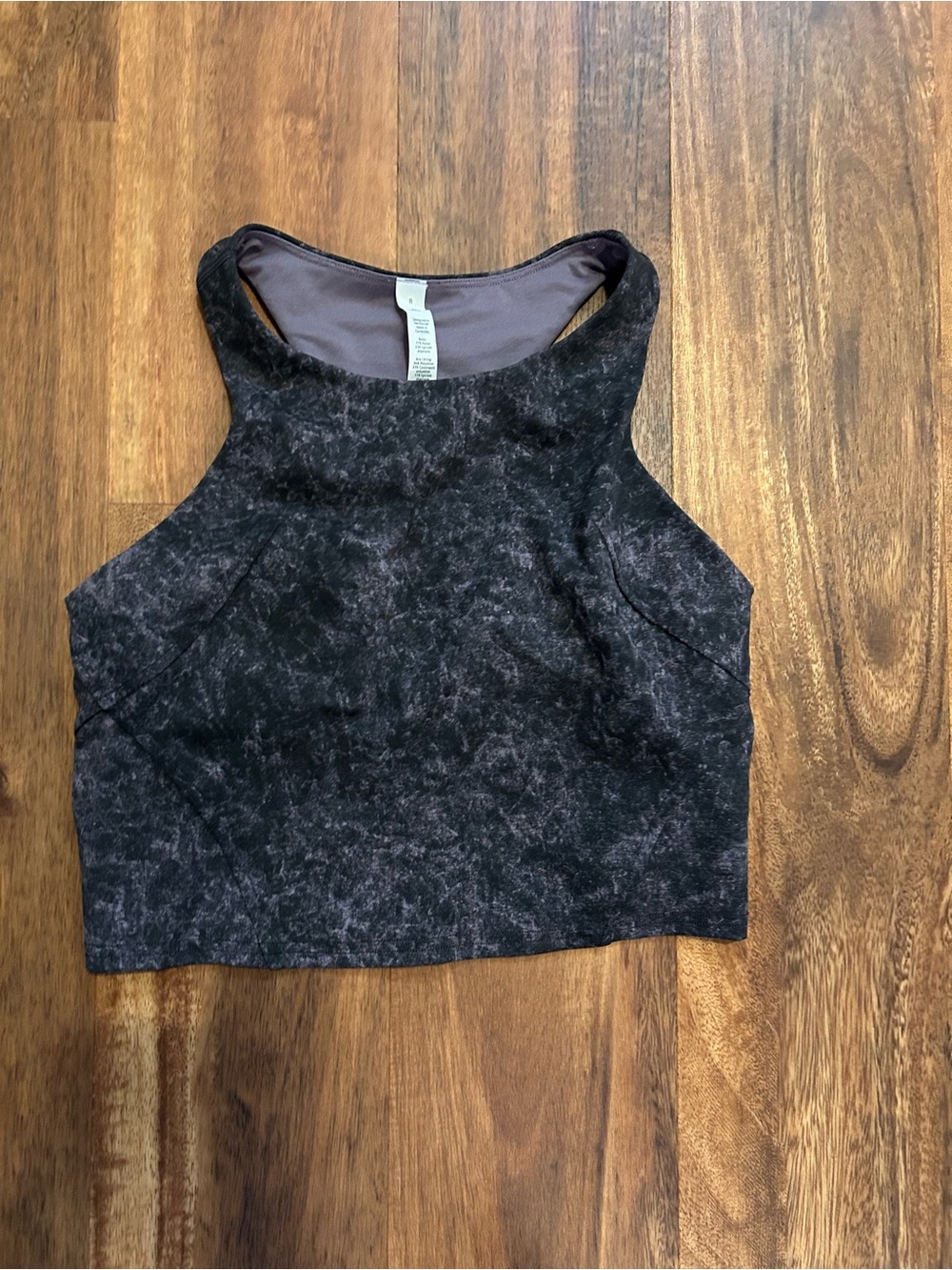 Lululemon Women’s Black Marbled Cropped Tank Top